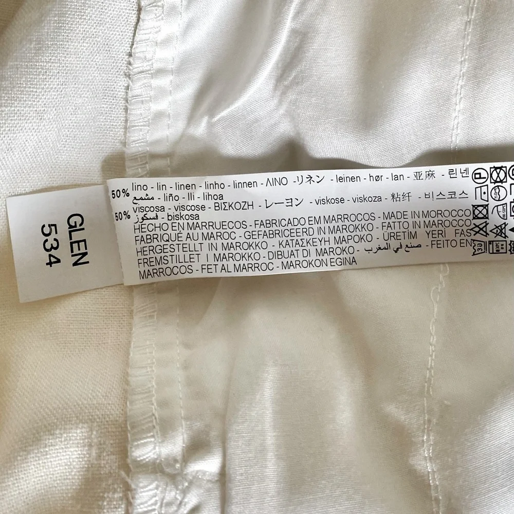 ZARA | Women’s Linen Blend Oyster White Jumpsuit Size M